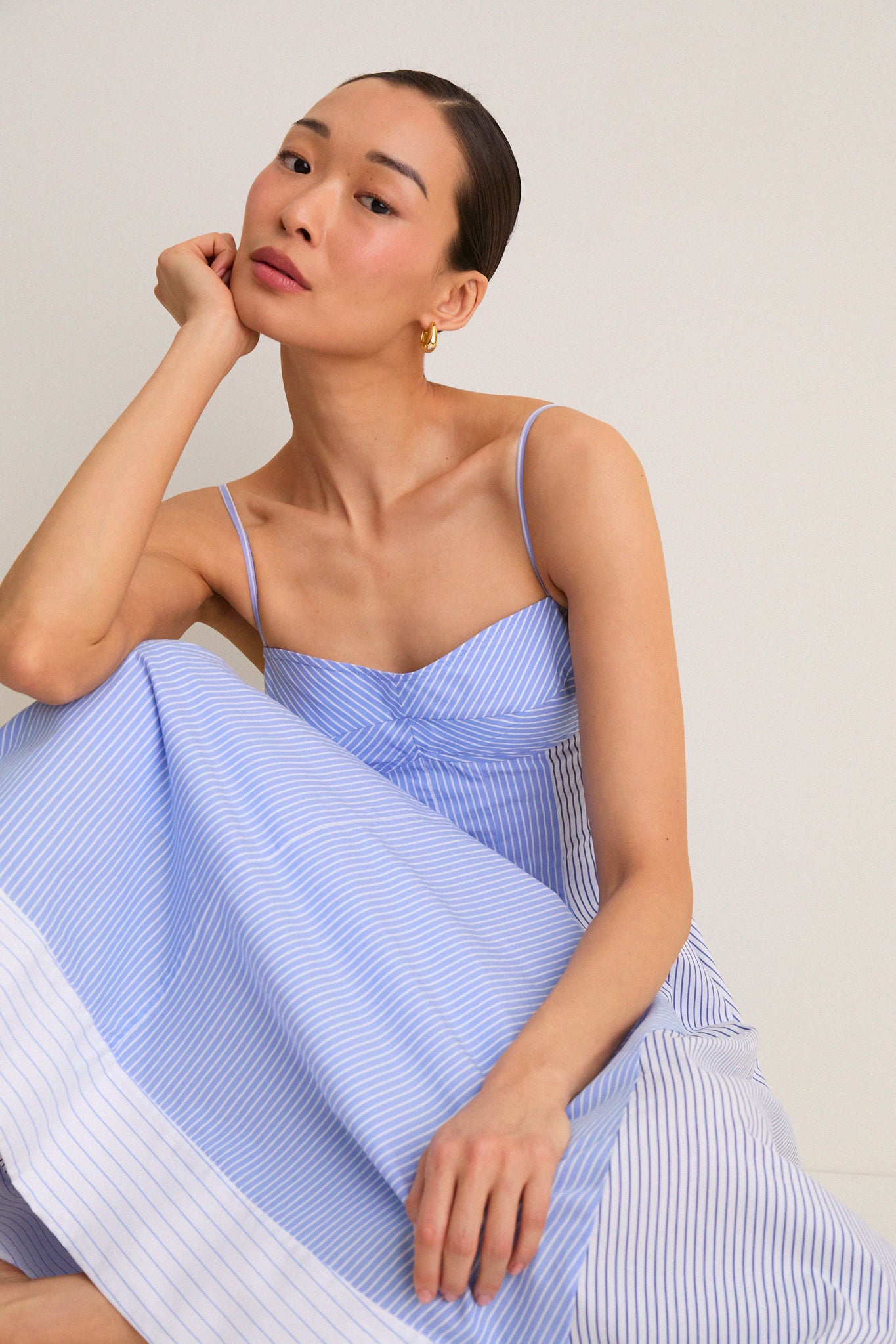 Periwinkle Multi Stripe Chamberlin Midi Dress