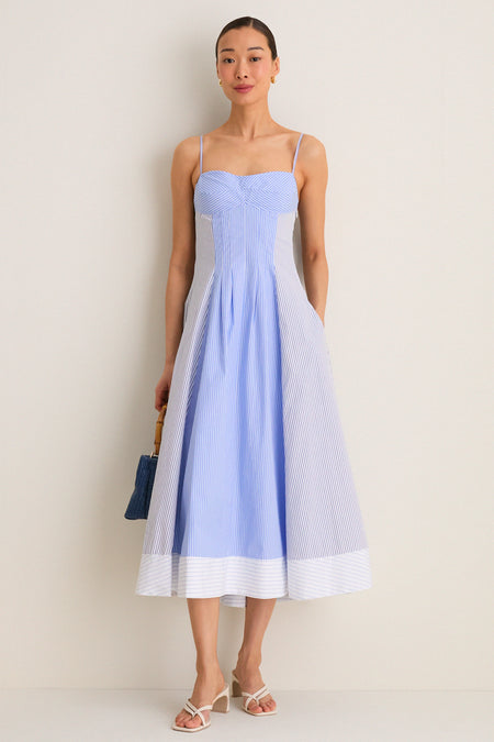 Periwinkle Multi Stripe Chamberlin Midi Dress
