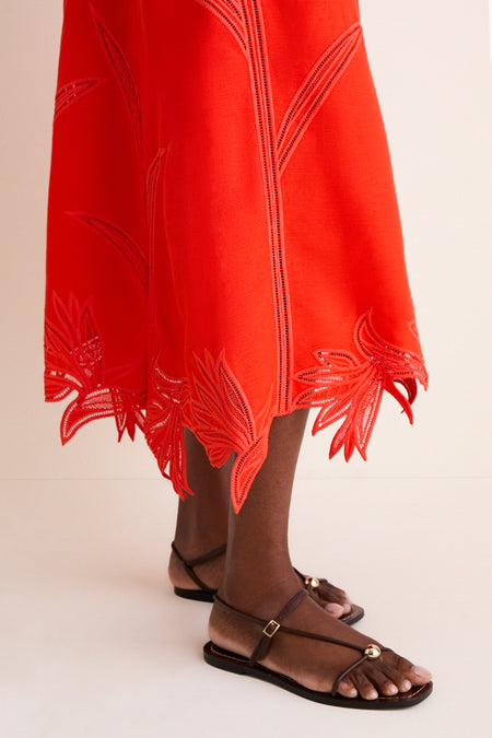 Lobster Ellery Embroidered Bustier Midi Dress