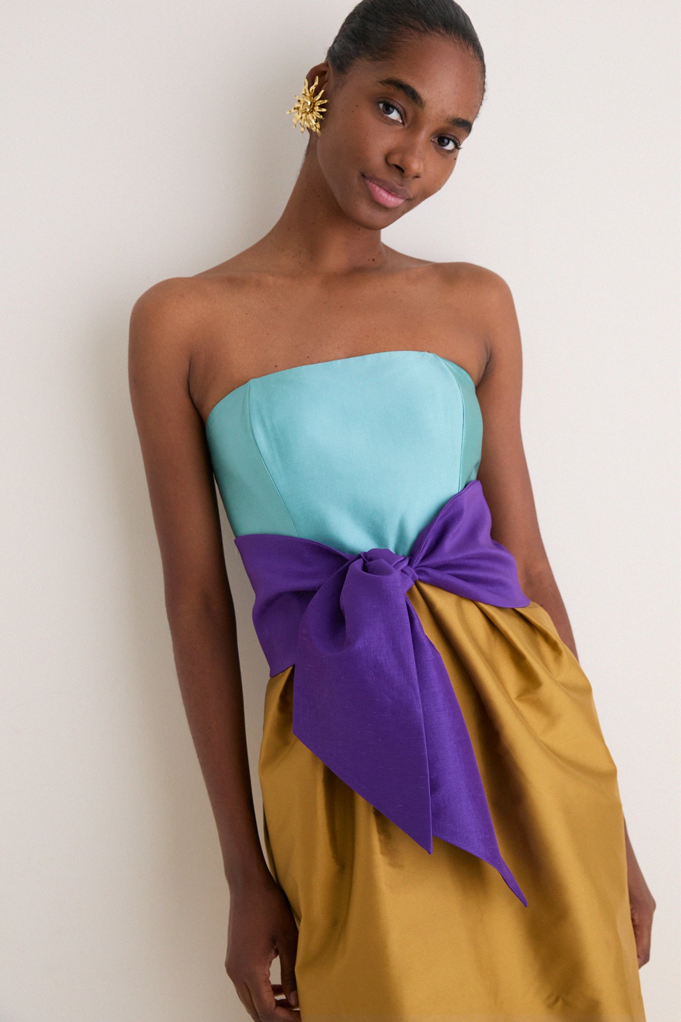 Ochre Structured Maxi Dress