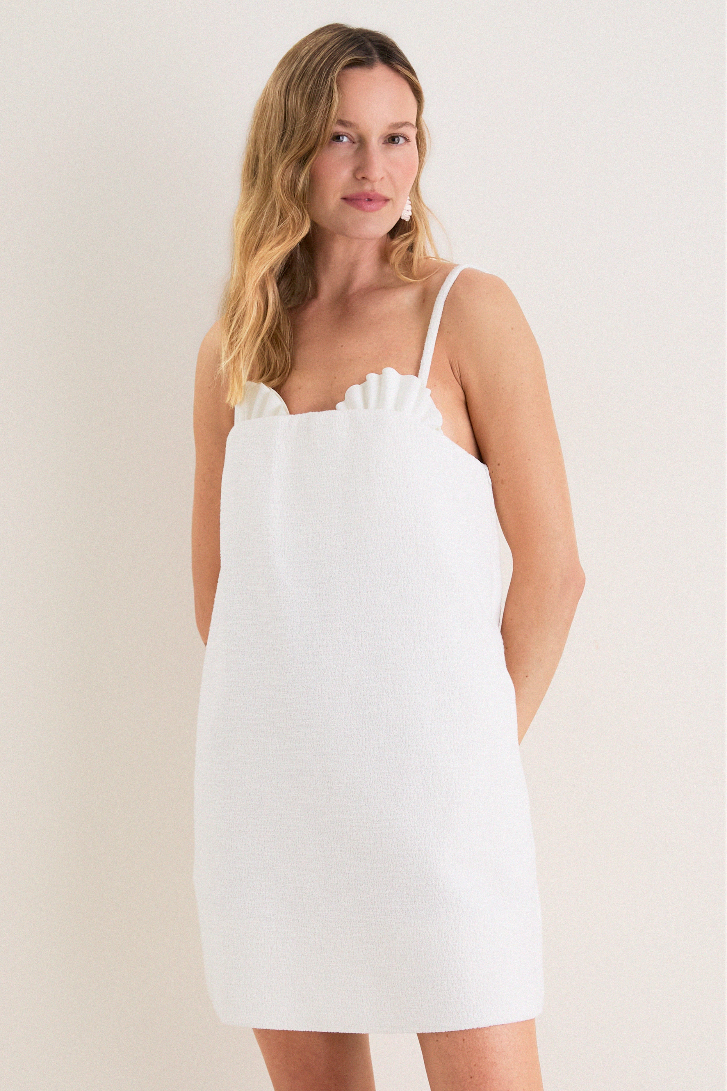 off white dress mini Adriana Degreas Off White Shell Bustier Mini Dress Off White / S