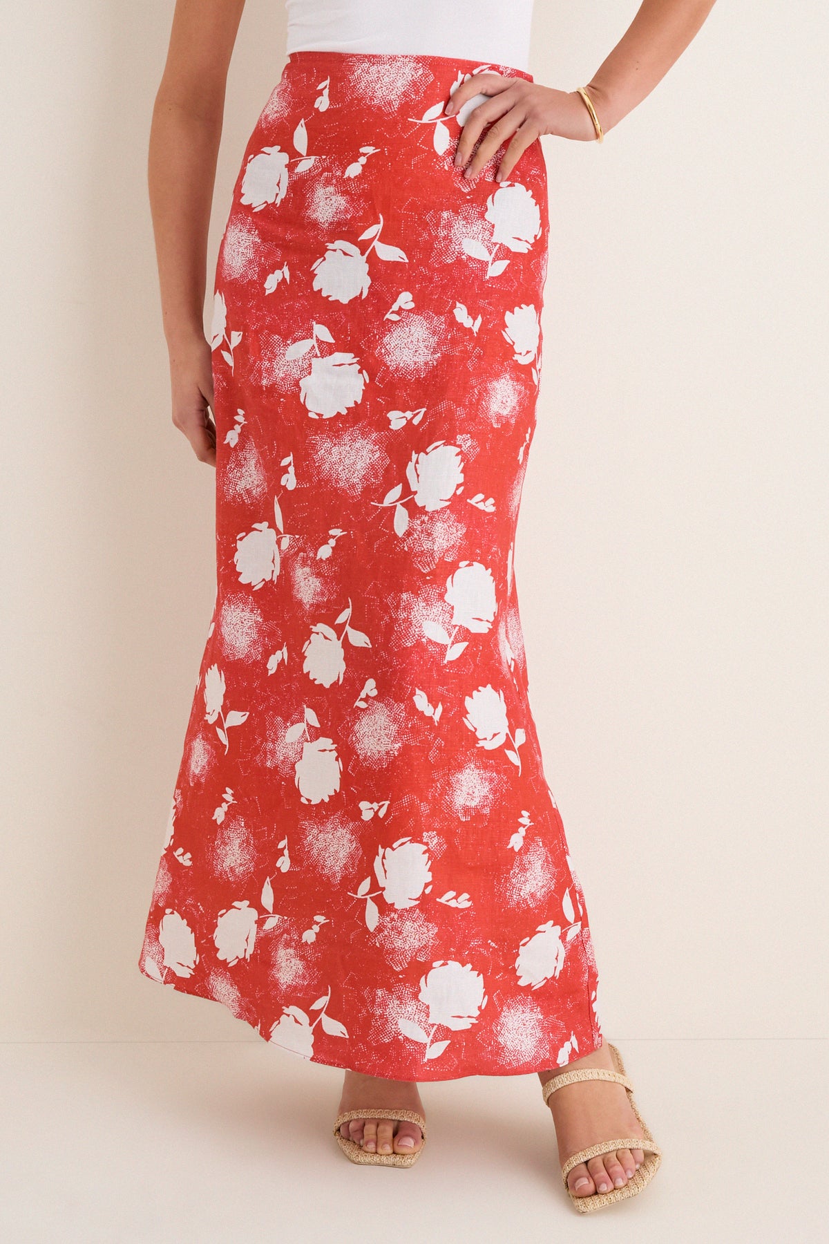 Sunrose Rosso Martina Maxi Skirt