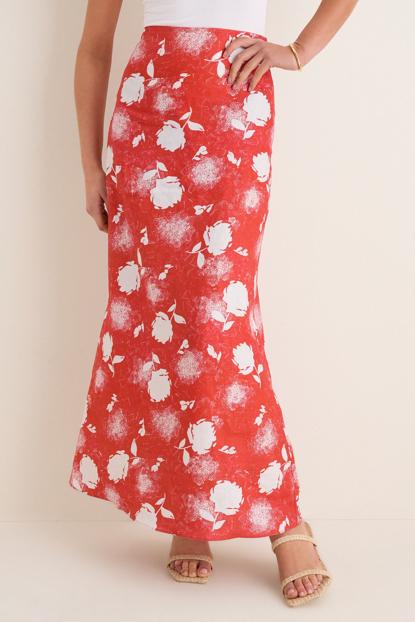 Sunrose Rosso Martina Maxi Skirt