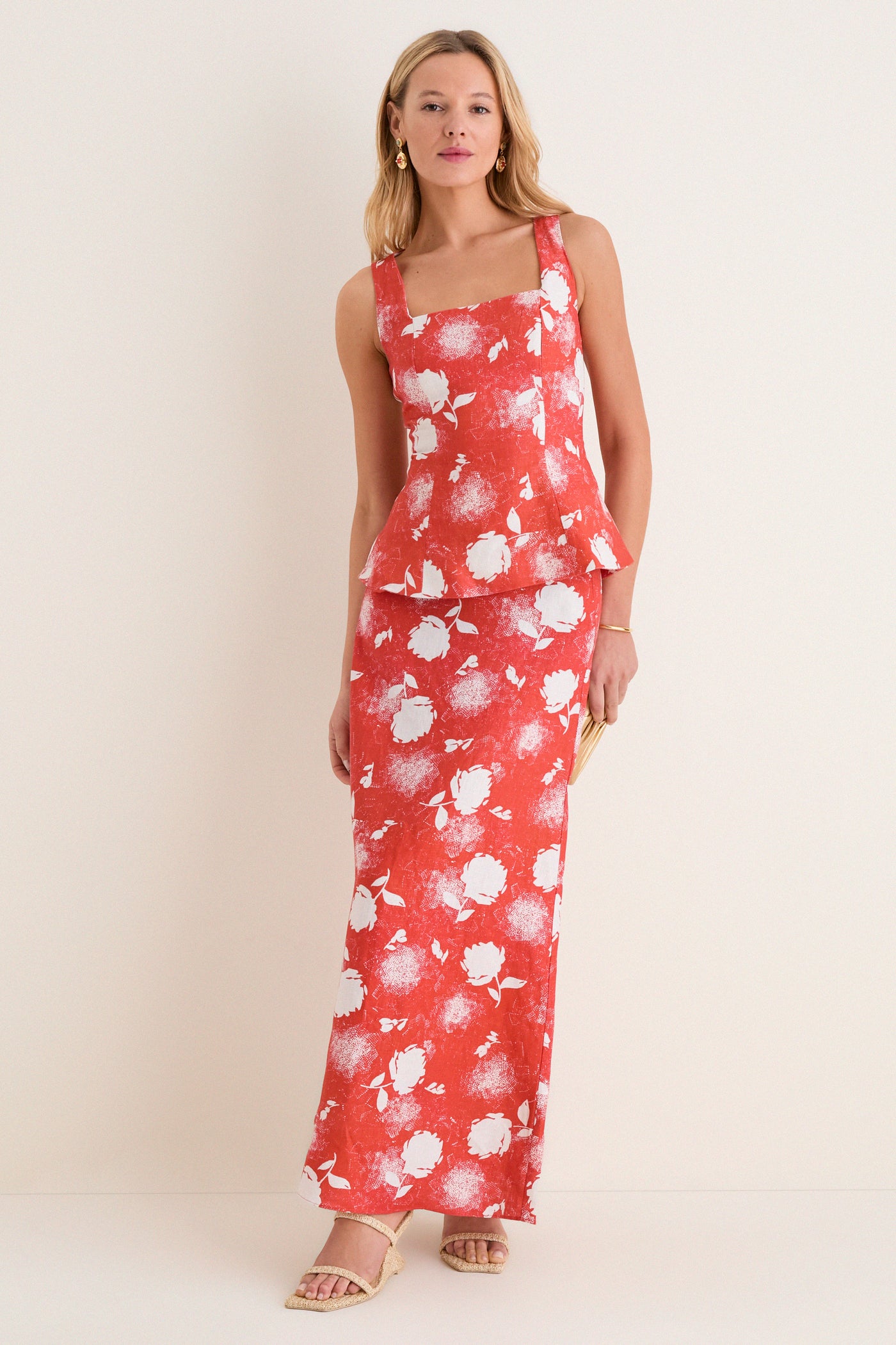 Sunrose Rosso Martina Maxi Skirt
