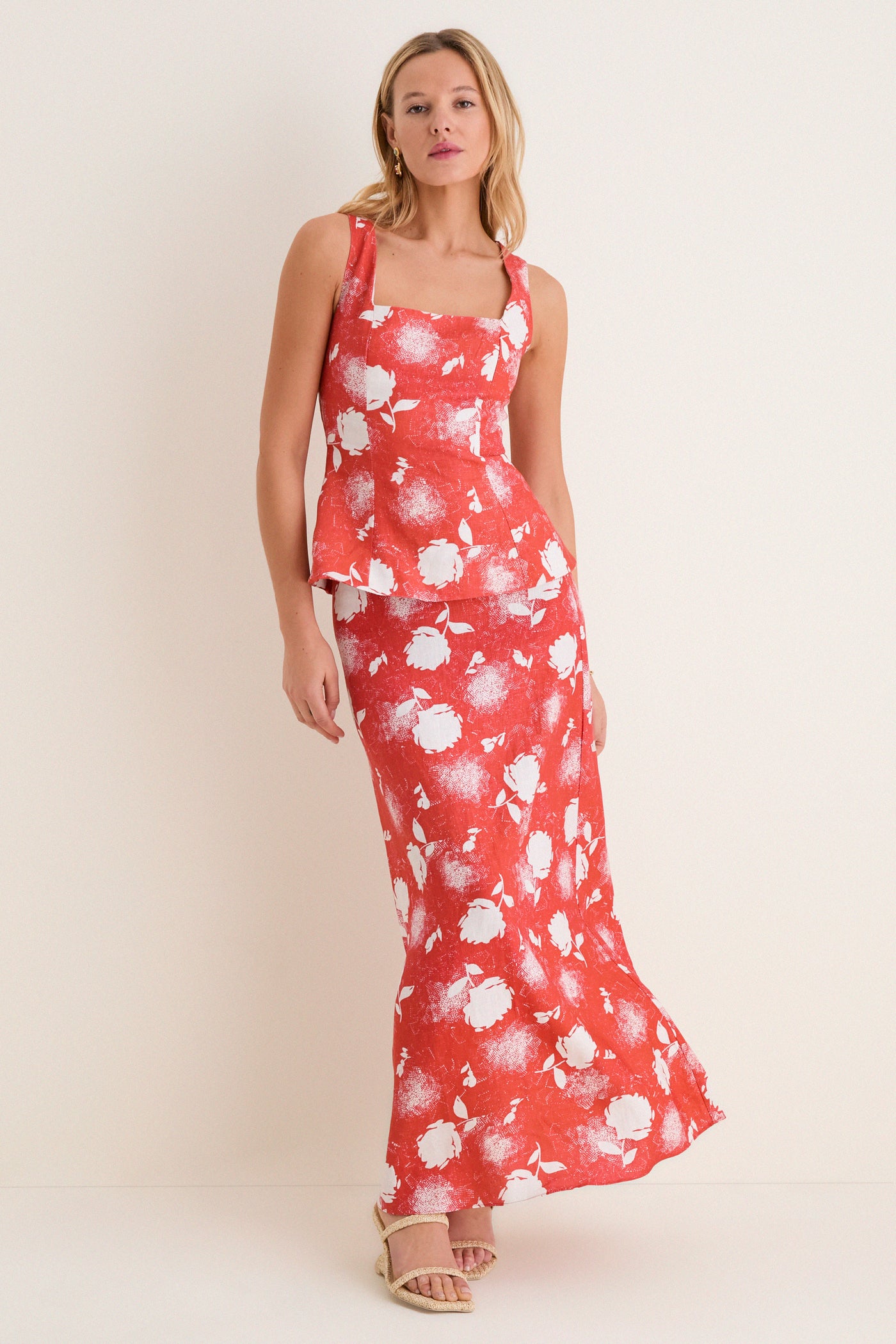 Sunrose Rosso Martina Maxi Skirt