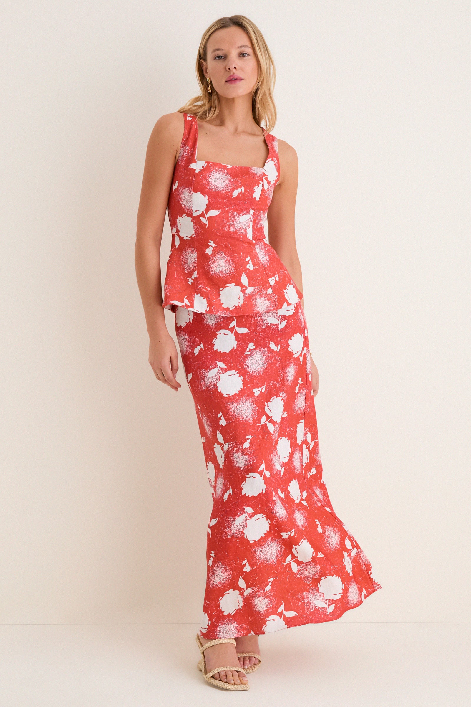 Sunrose Rosso Martina Maxi Skirt