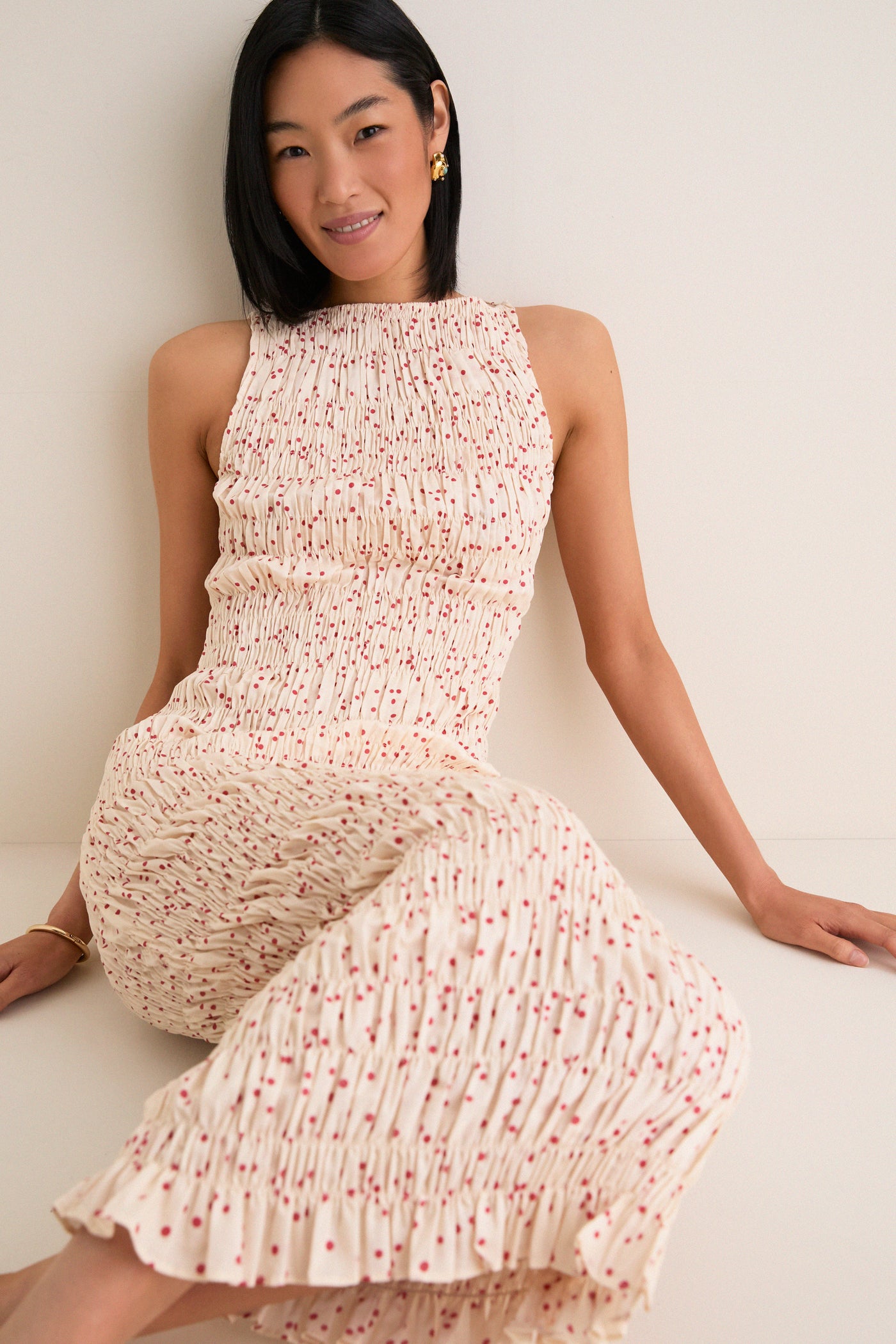 Linnea Dot Panna Sorella Midi Dress | Faithfull the Brand Linnea Dot Panna Sorella Midi Dress | Faithfull the Brand