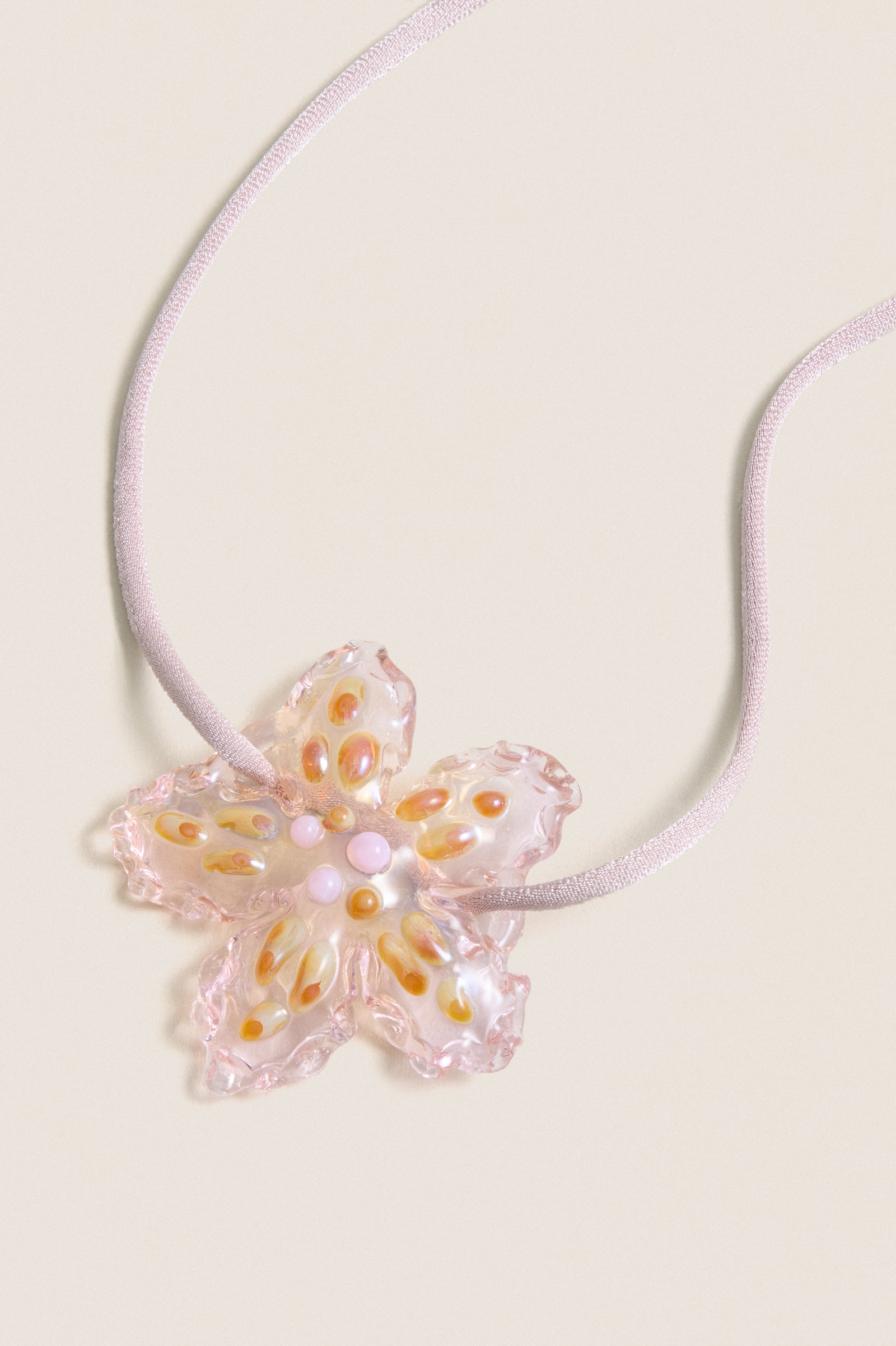 Pink Glass Betta Necklace