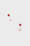 Pastel Glass Lady in Red Earrings