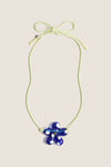 Cobalt Blue and Yellow Glass Halo Pop Necklace