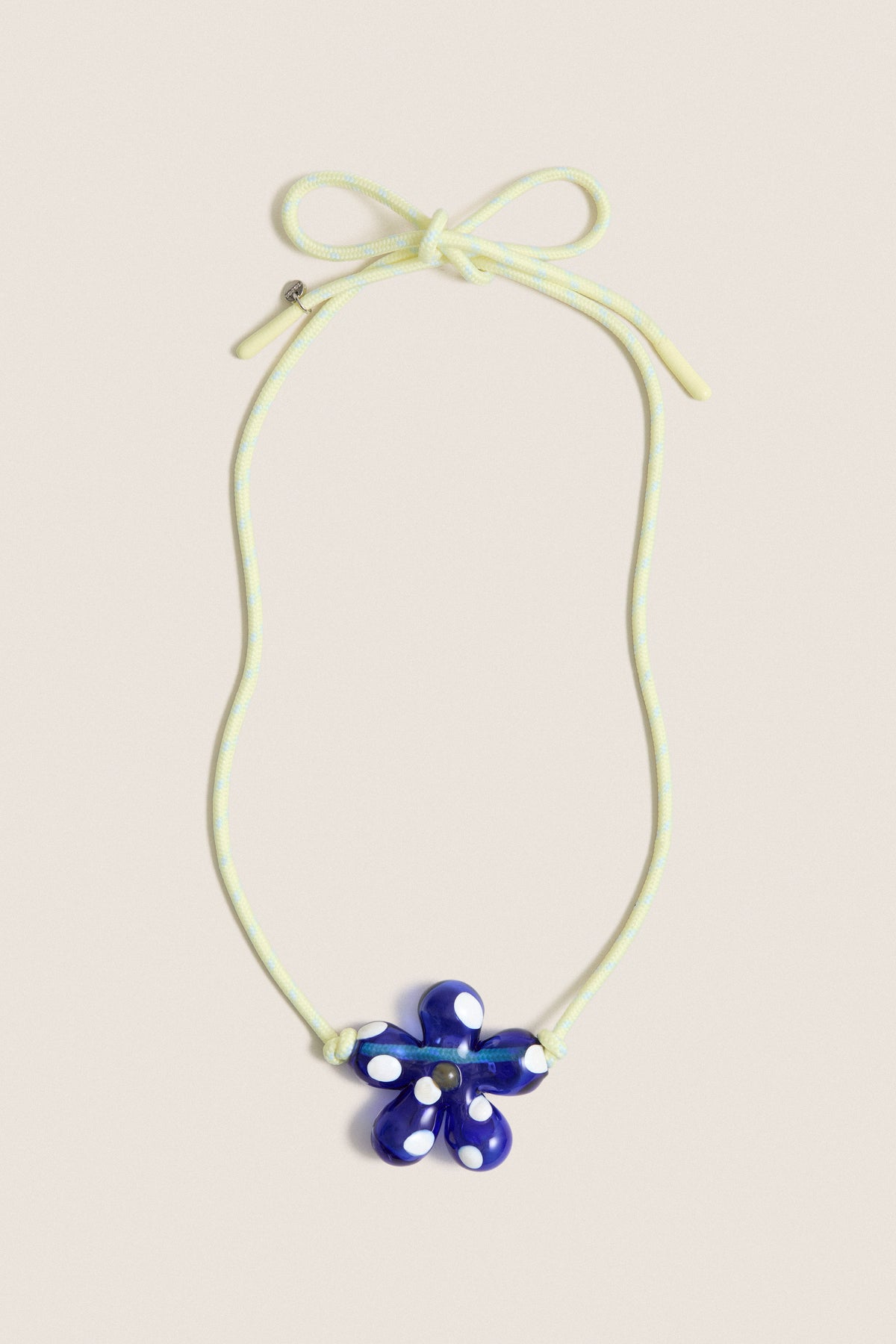 Cobalt Blue and Yellow Glass Halo Pop Necklace