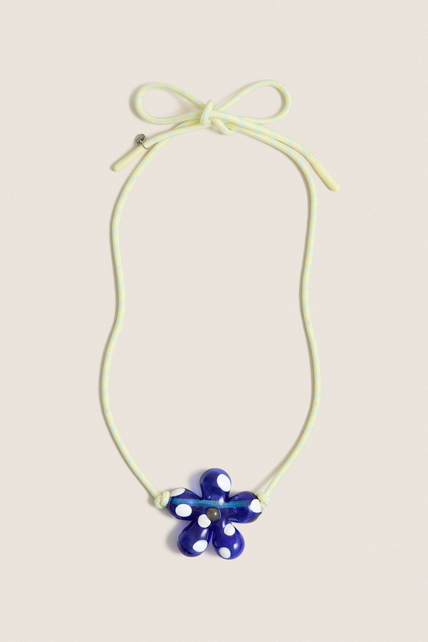Cobalt Blue and Yellow Glass Halo Pop Necklace