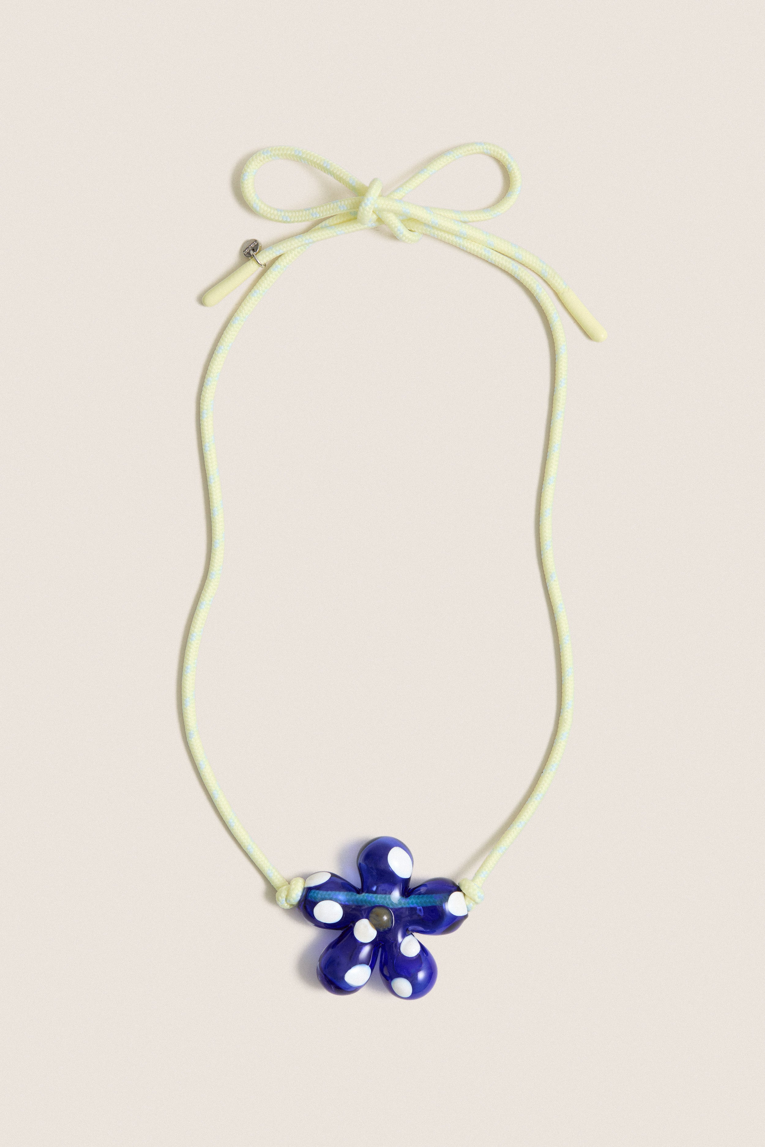 Cobalt Blue and Yellow Glass Halo Pop Necklace