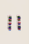 Rainbow Glass Roulette Earrings