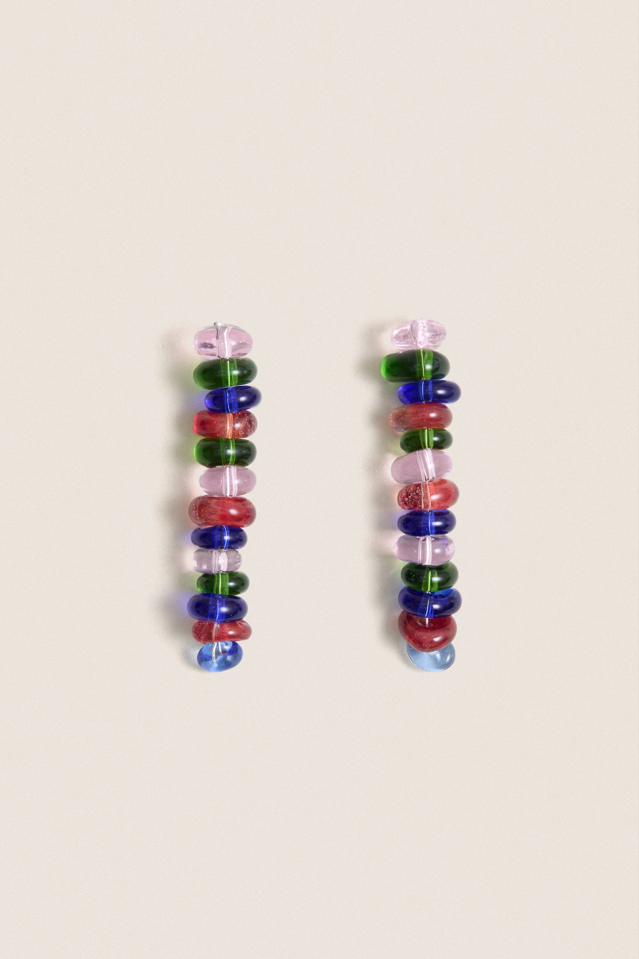 Rainbow Glass Roulette Earrings