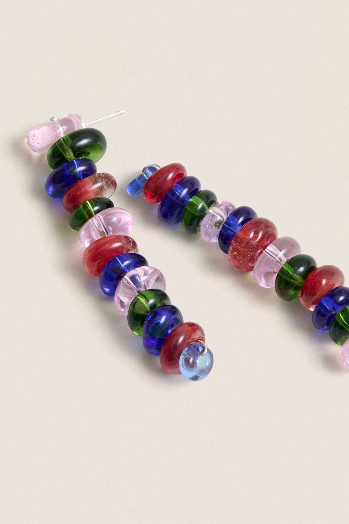 Rainbow Glass Roulette Earrings