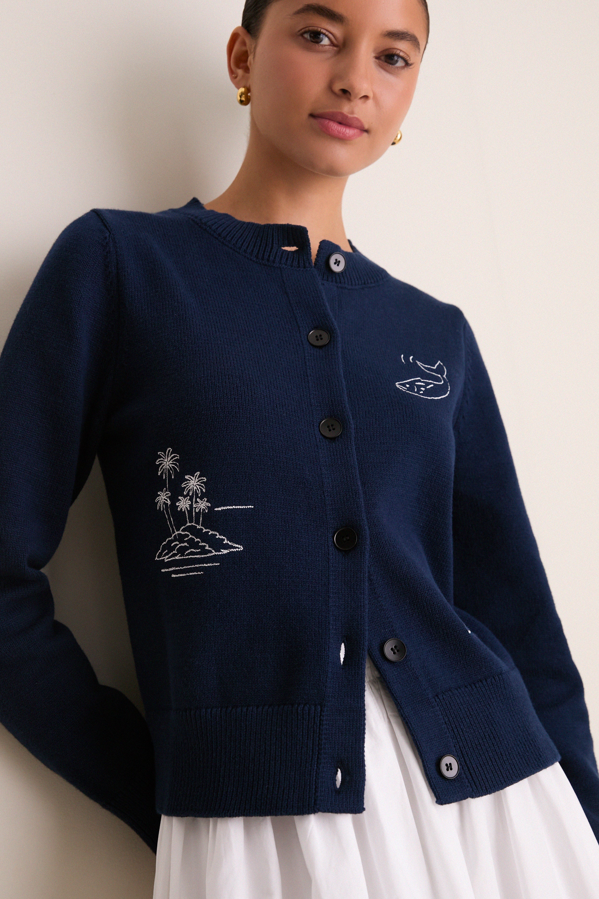 Navy Mooring Cardigan | Line & Dot