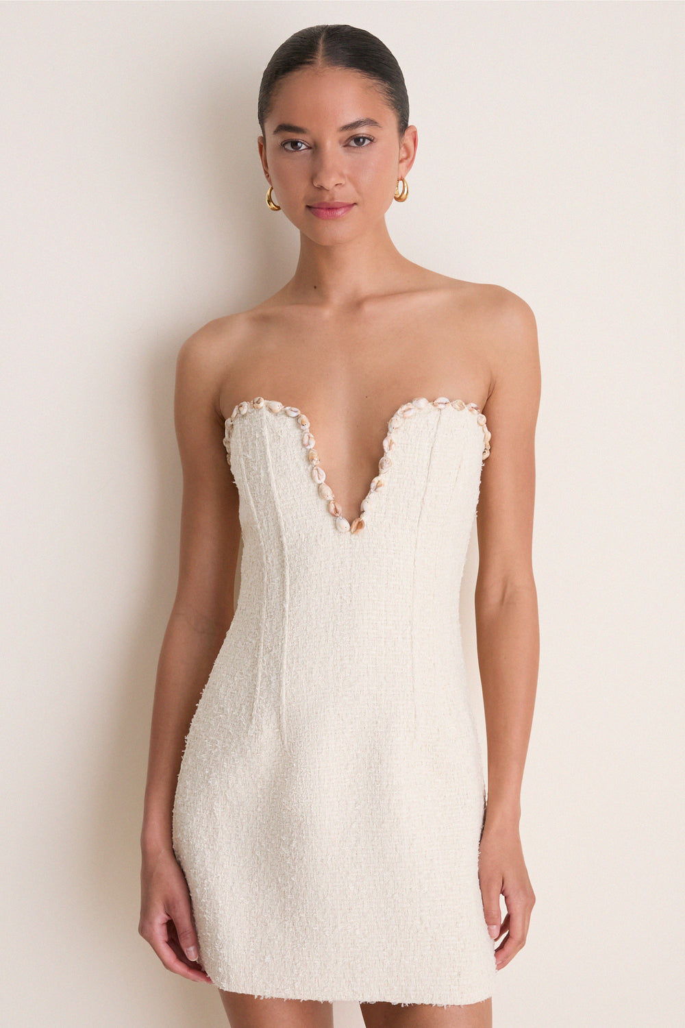 a shape mini dress Ecru Rhia Mini Dress