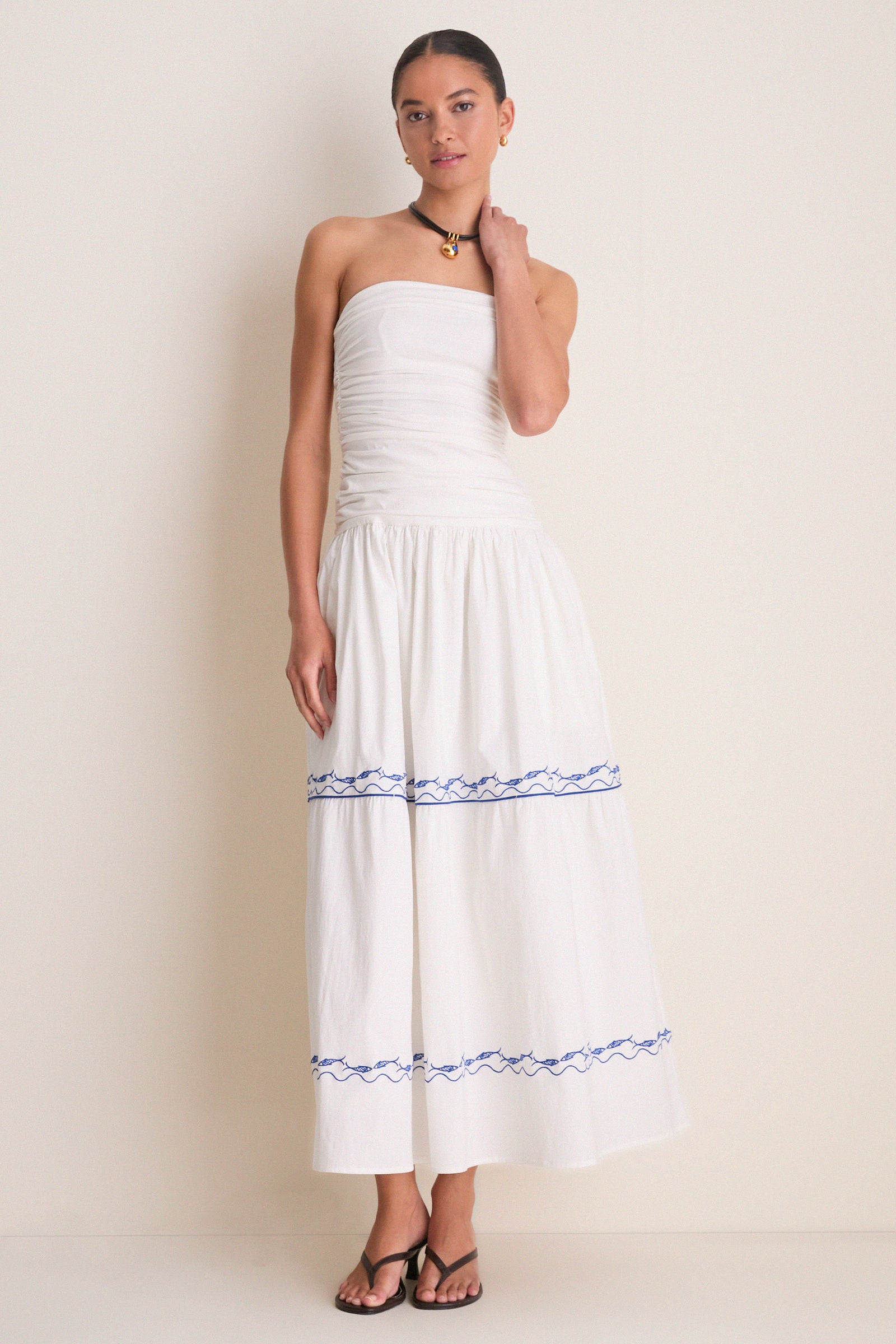 white strapless midi dress Glamorous 100% Polyester Sofie the Label Harper White