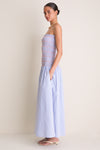 Blue Multi Eleni Smocked Midi Dress