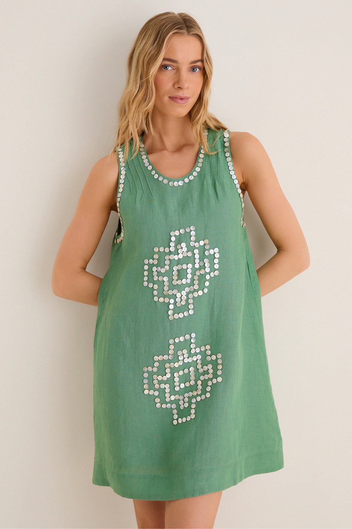 Green Leaf Eva Mini Dress | Carolina K. Green Leaf Eva Mini Dress | Carolina K.