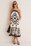 Exclusive Cream Blaise Print Spaghetti Strap Dress