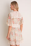 Cream Luisa Print Short Sleeve Mini Dress