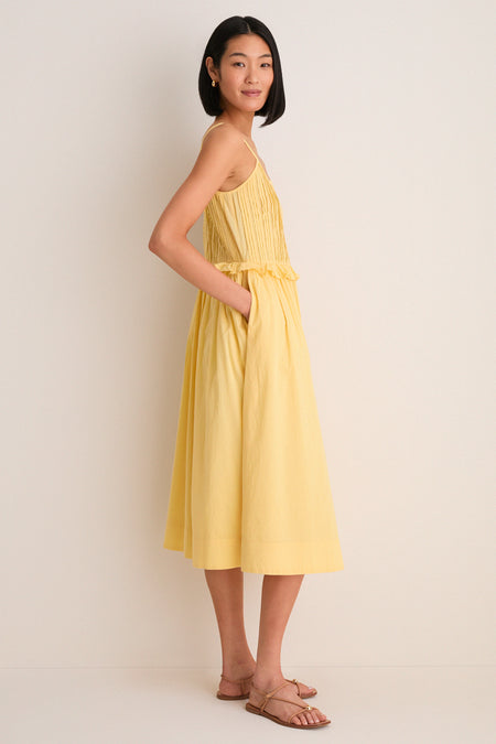 Yellow Alberte Solid Tank Dress