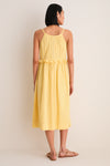 Yellow Alberte Solid Tank Dress