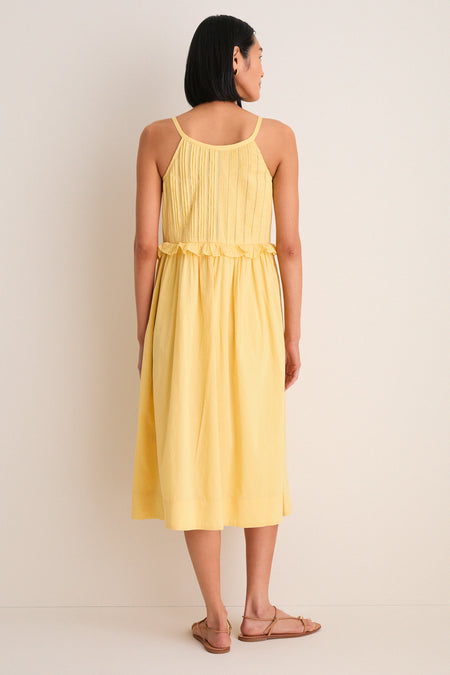 Yellow Alberte Solid Tank Dress