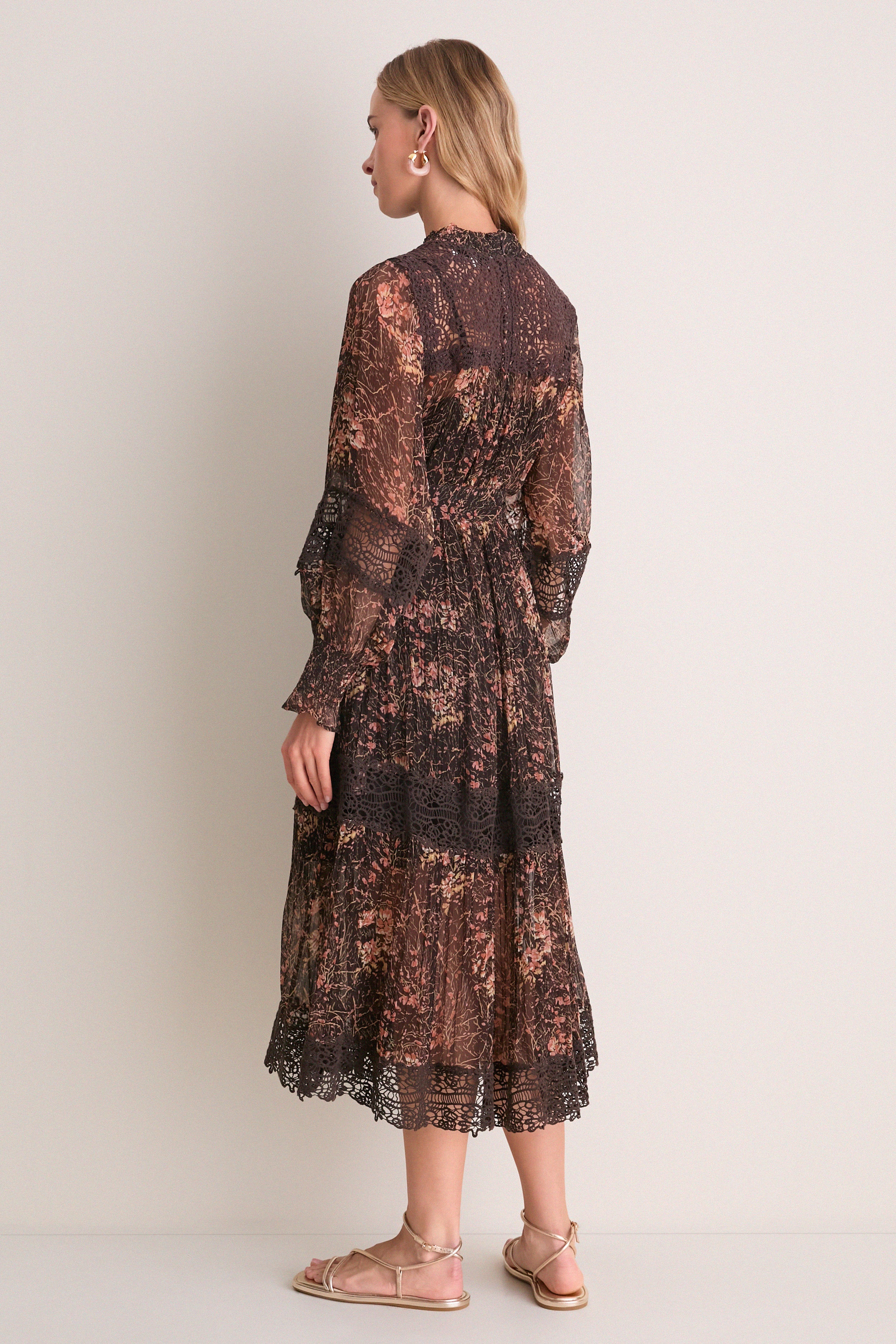 Brown Luisa Print Long Sleeve Dress | Sea New York