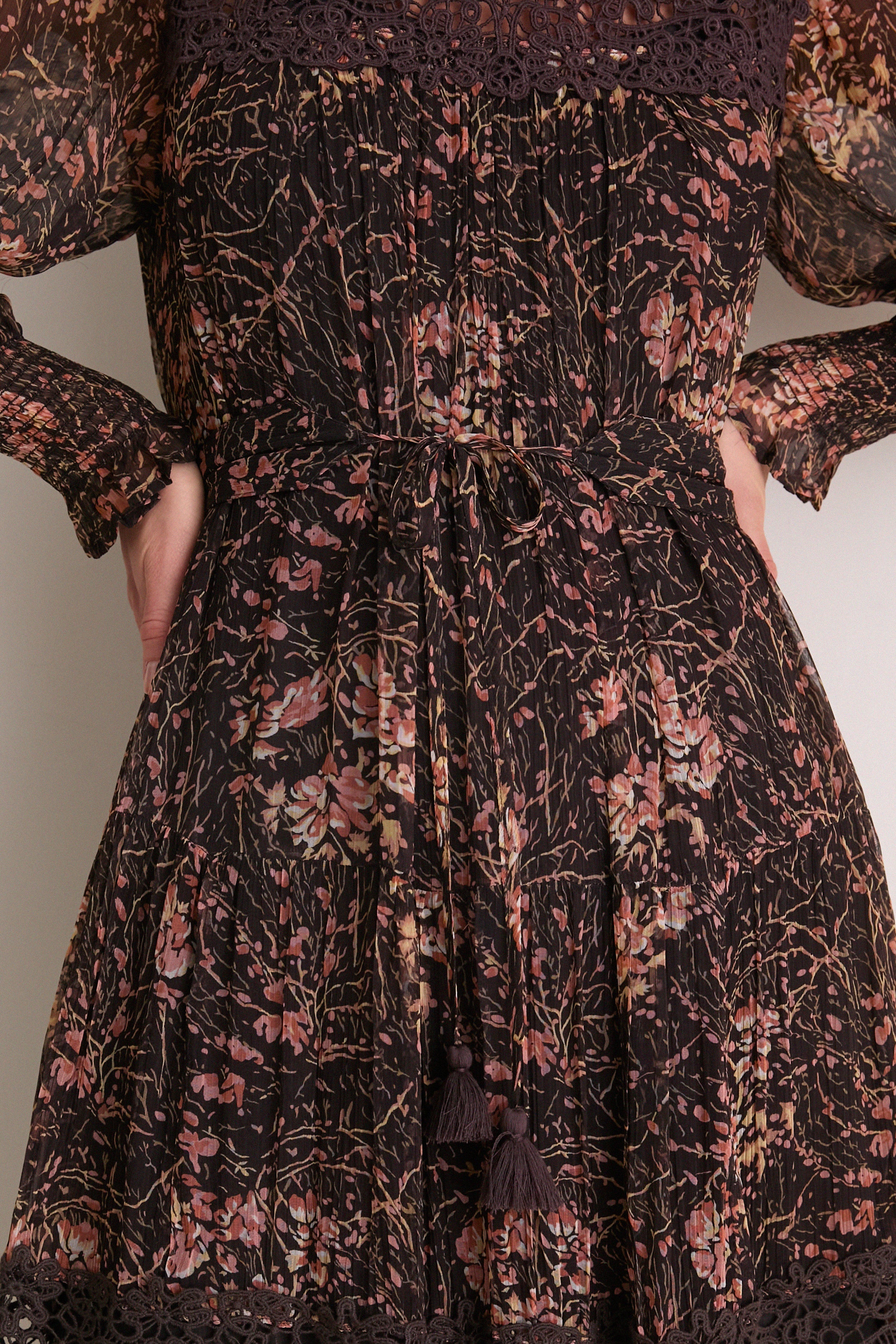 Brown Luisa Print Long Sleeve Dress | Sea New York