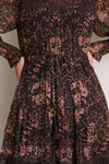 Brown Luisa Print Long Sleeve Dress