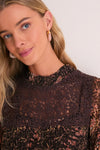 Brown Luisa Print Long Sleeve Dress