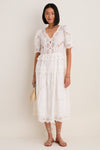 Cream Sofia Embroidery Puff Sleeve Dress