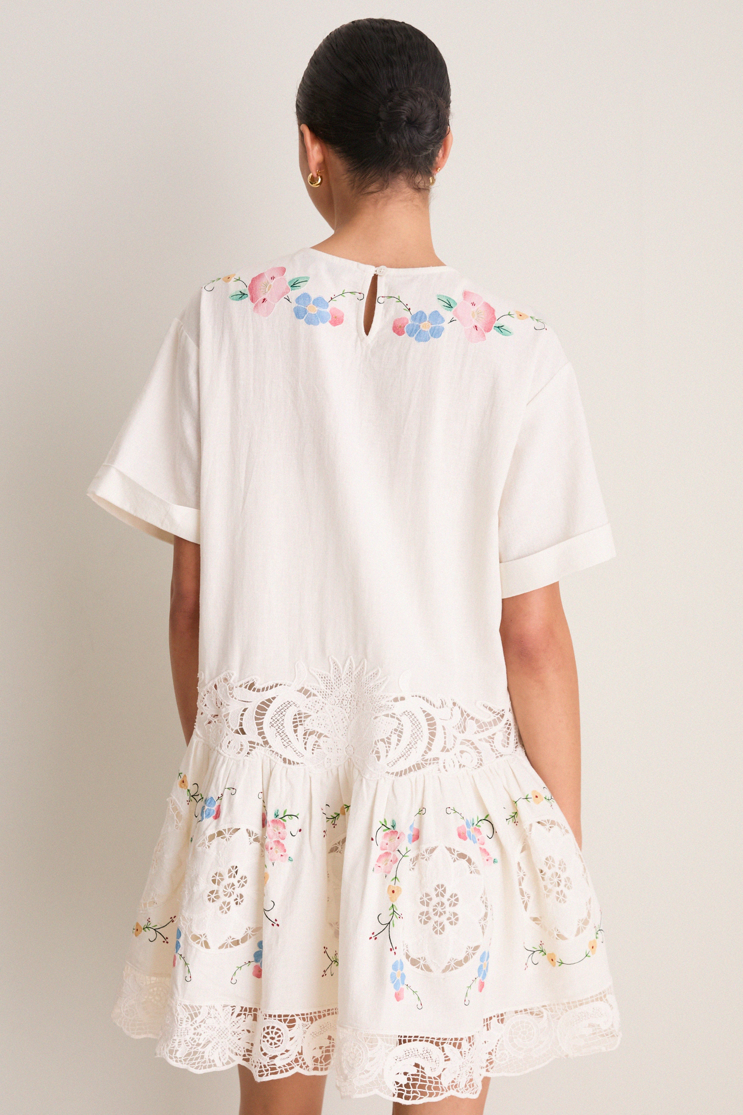 Multi Astrid Embroidery Mini Dress