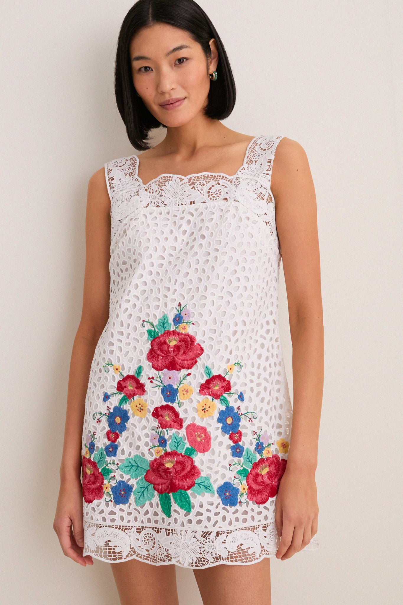 Multi Astrid Embroidery Tank Dress