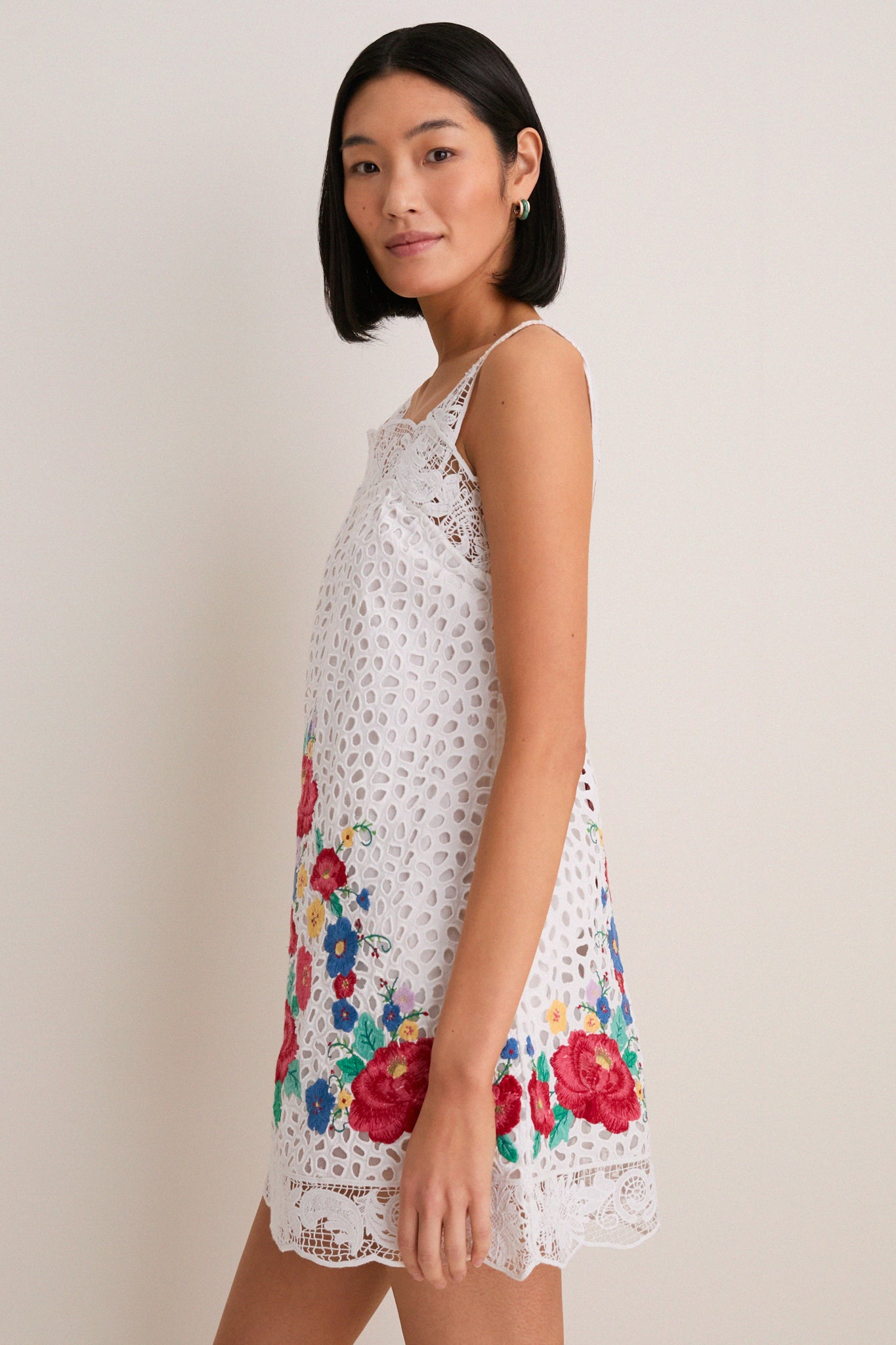 Multi Astrid Embroidery Tank Dress