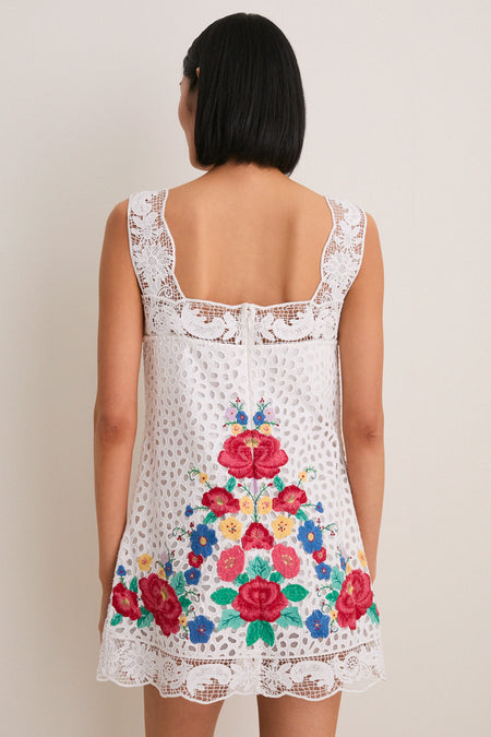Multi Astrid Embroidery Tank Dress