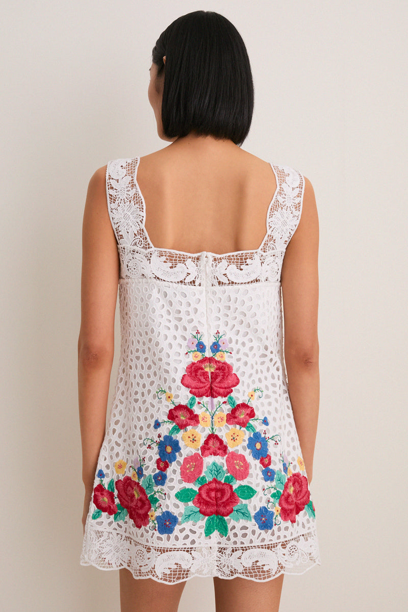 Multi Astrid Embroidery Tank Dress