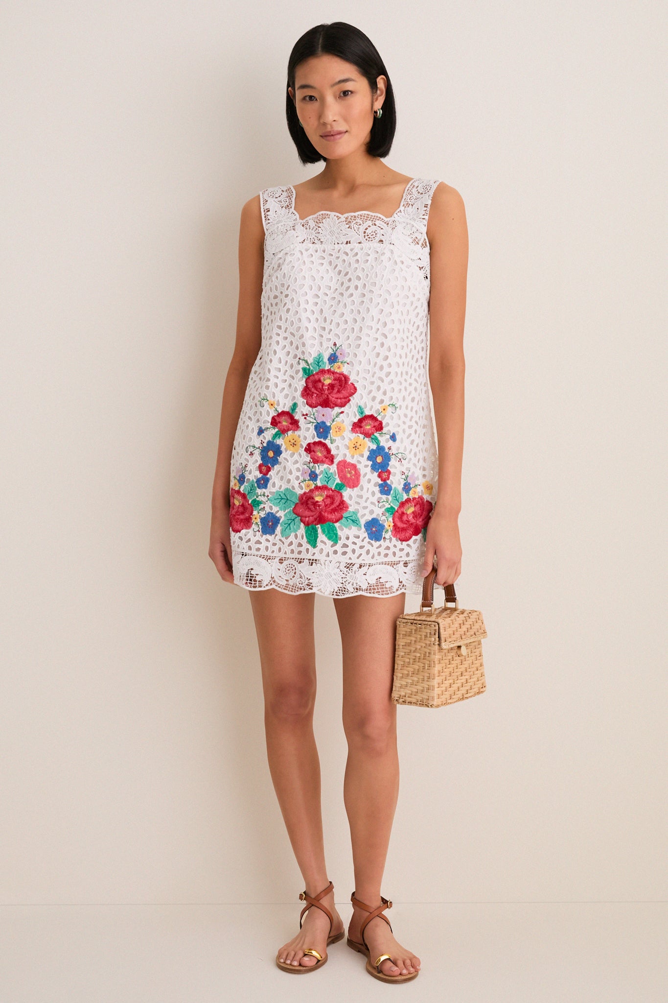 Multi Astrid Embroidery Tank Dress