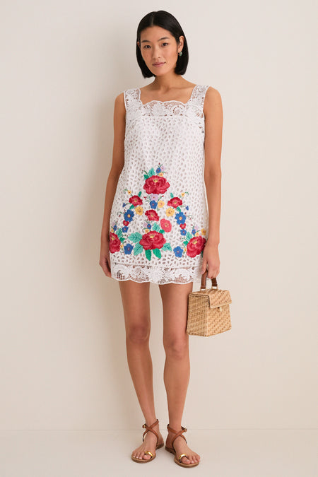 Multi Astrid Embroidery Tank Dress