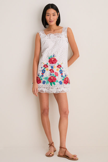 Multi Astrid Embroidery Tank Dress