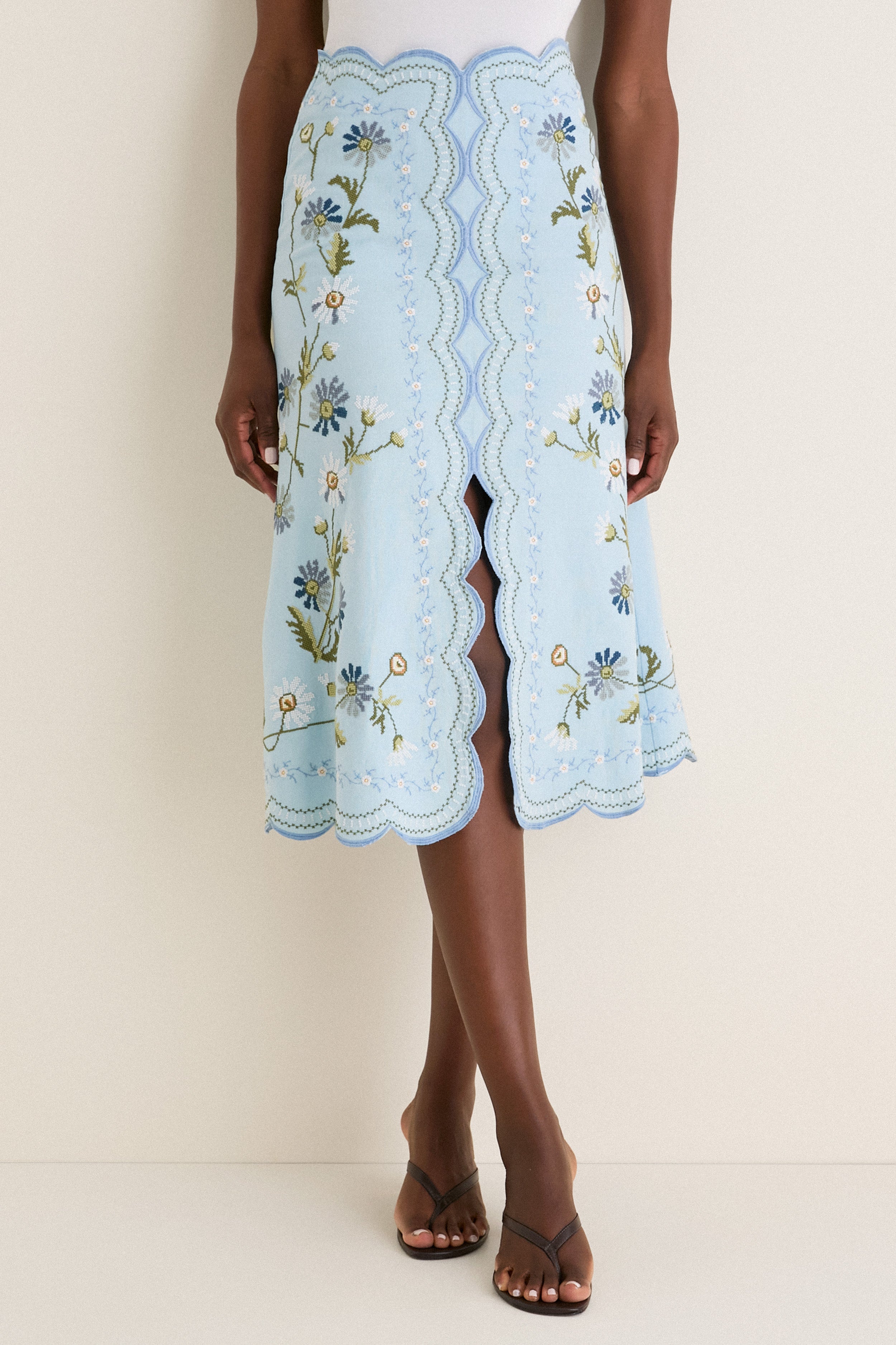 Blue Audra Embroidery Skirt | Sea New York