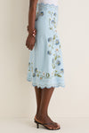 Blue Audra Embroidery Skirt