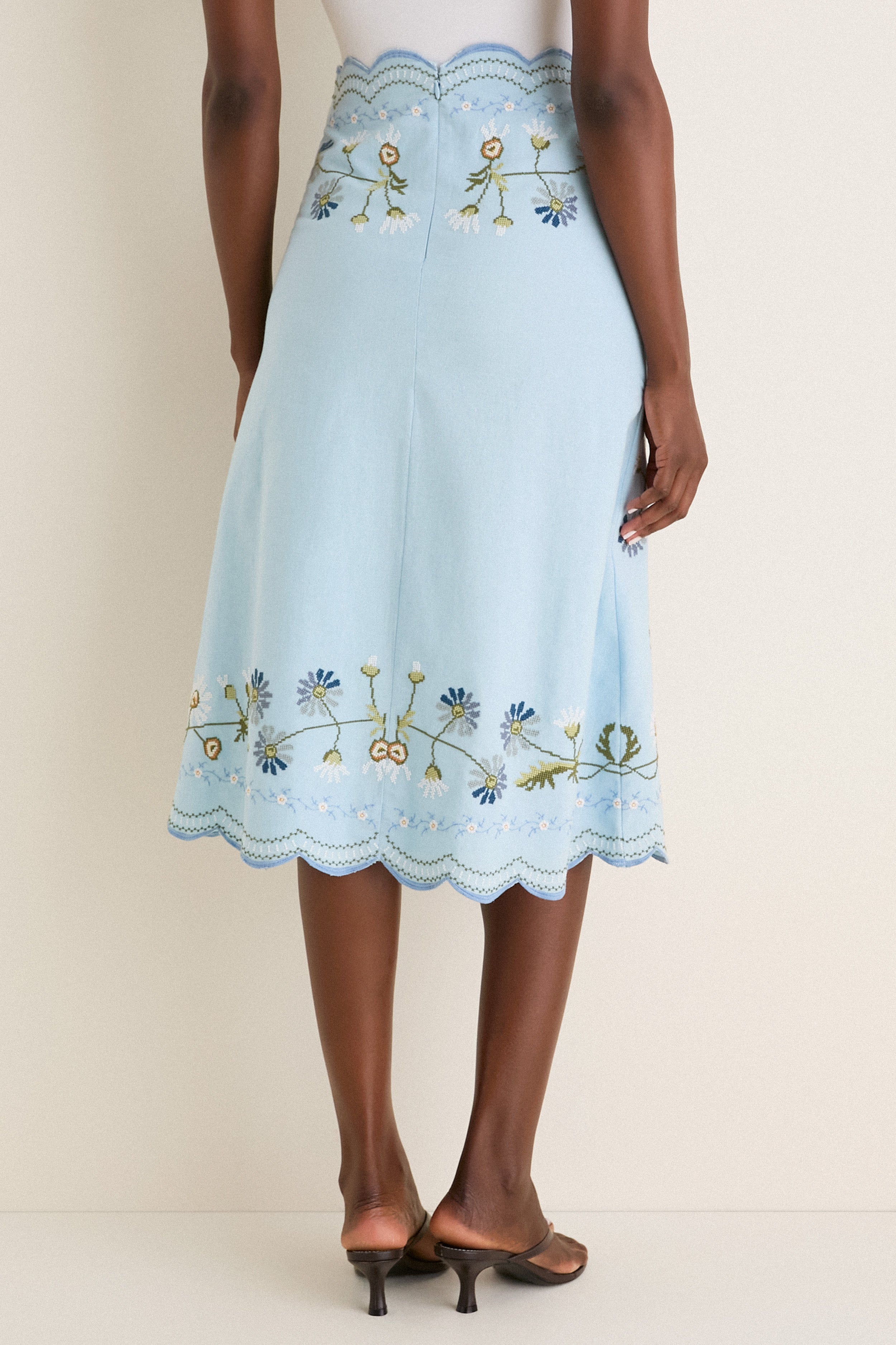 Blue Audra Embroidery Skirt | Sea New York