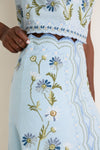 Blue Audra Embroidery Skirt
