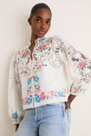 Multi Astrid Embroidery Long Sleeve Blouse