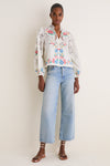 Multi Astrid Embroidery Long Sleeve Blouse