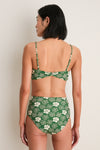 Green Gloria Print Bikini Top